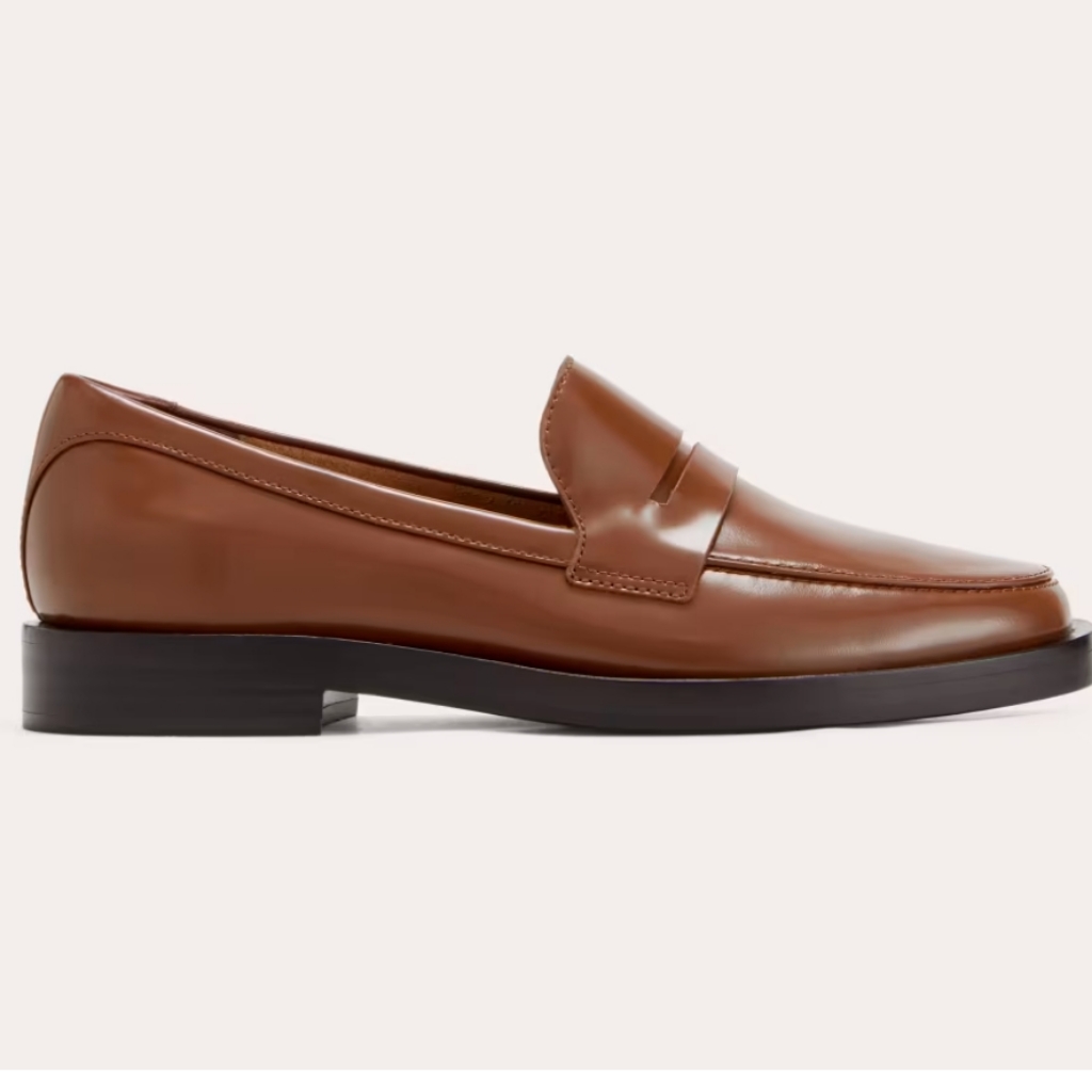 Everlane The Modern Penny Deep Carmel Smooth Leather Classic Style Loafer 10